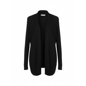 89th + Madison Black Ribbed Open Front Cardigan Gold Button Cuff XL